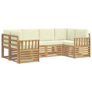vidaXL Ensemble de canapés d'extérieur 5 pc Blanc et Crème Polyester