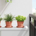 vidaXL Pot à fleurs rond 24 Pièces Rouge brique Ø 12 5 x 10 cm Plastique