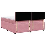 vidaXL Sommier à lattes de lit avec matelas Rose 180x200 cm Velours