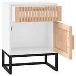 vidaXL Table de chevet blanc 40x30x55 5 cm bois d’ingénierie et fer
