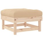 vidaXL Repose-pieds de jardin avec coussins lot de 2 bois pin massif