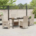 vidaXL Ensemble de salle à manger pour jardin 5 Pièces Beige polyrotin