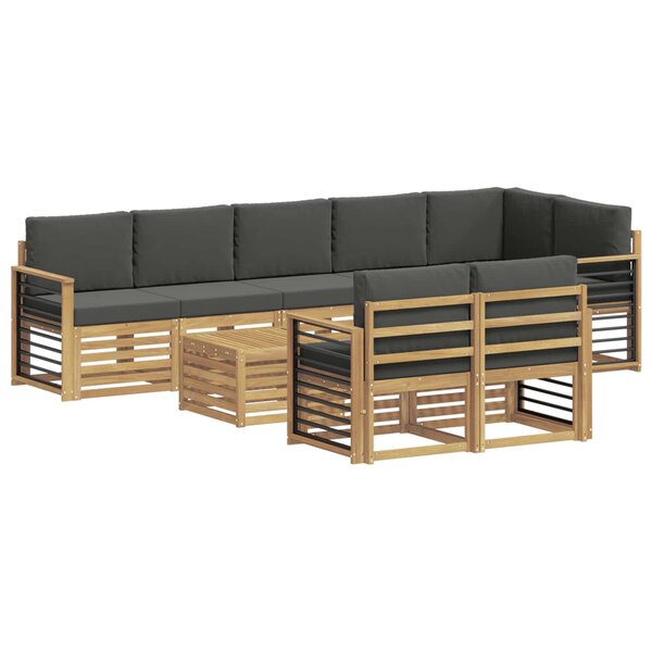 vidaXL Ensemble de canapés d'extérieur 9 pc Blanc et anthracite