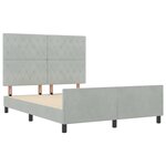 Châssis de lit vidaXL Gris clair 140x190 cm en Velours