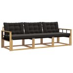 vidaXL Ensemble de canapés d'extérieur 3 pc Blanc et noir