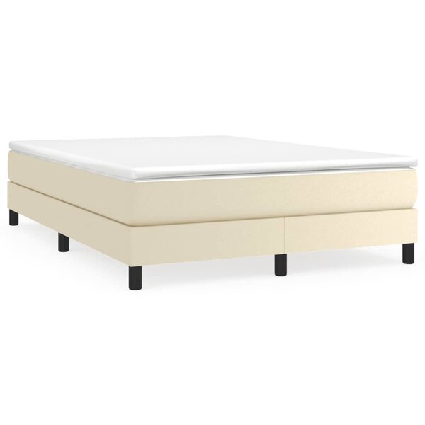 vidaXL Sommier à ressorts de lit Crème 140x190 cm Similicuir