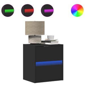 vidaXL Meuble TV mural avec lumières LED noir 41x31x45 cm