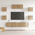 vidaXL Ensemble de meuble TV mural 7 Pièces chêne artisanal