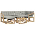 vidaXL Ensemble de canapés d'extérieur 7 pc Blanc et gris clair