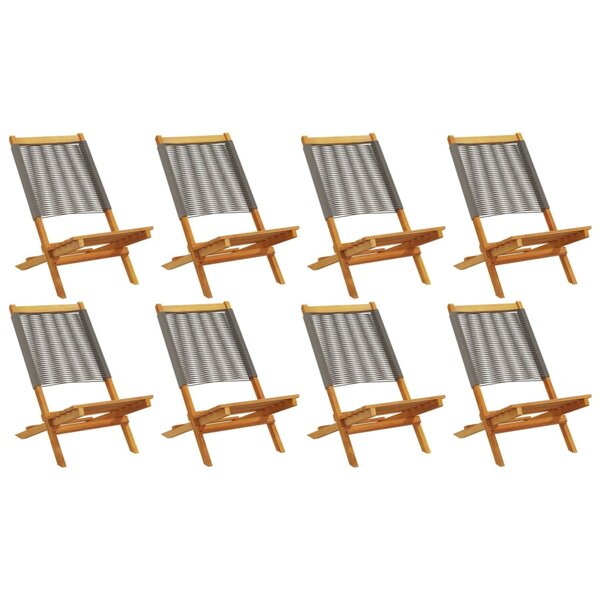 vidaXL Chaises de jardin pliables lot de 8 gris bois d'acacia massif