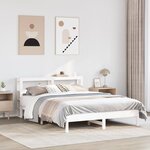 vidaXL Cadre de lit sans matelas blanc 160x200 cm bois de pin massif