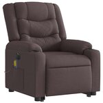 vidaXL Fauteuil inclinable de massage électrique Marron foncé Tissu