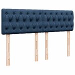 vidaXL Sommier à lattes de lit avec matelas Bleu 140x200 cm Tissu