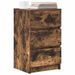 vidaXL Table de chevet avec 3 tiroirs chêne fumé 39x35x65 cm