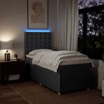 vidaXL Sommier à lattes de lit avec matelas Gris foncé 80x200 cm Tissu