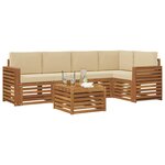 vidaXL Ensemble de canapés d'extérieur 6 pc Naturel et Beige Polyester