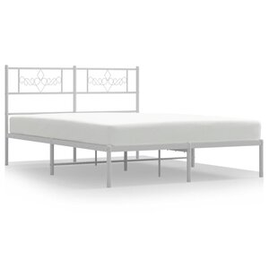 vidaXL Cadre de lit métal sans matelas et tête de lit blanc 140x200 cm