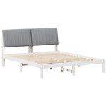 vidaXL Cadre de lit avec tête de lit Blanc 150 x 200 cm Pin massif