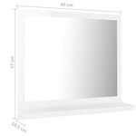 vidaXL Miroir de salle de bain Blanc brillant 40x10 5x37 cm Aggloméré