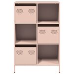 vidaXL Buffet haut rose 68x39x103 5 cm acier