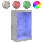 vidaXL Buffet avec lumières LED gris béton 60 5x37x100 cm