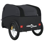 vidaXL Remorque de vélo noir 45 kg fer