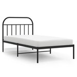 vidaXL Cadre de lit métal sans matelas avec tête de lit noir 100x190cm