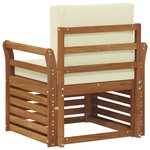 vidaXL Canapé d’extérieur Bois d'acacia massif et polyester Naturel