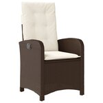 vidaXL Ensemble à manger de jardin 5 Pièces et coussins marron poly rotin