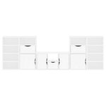 vidaXL Meubles TV 5 Pièces avec rangement ODDA blanc bois de pin massif