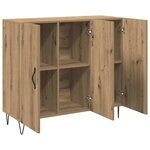 vidaXL Buffet chêne artisanal 90 x 34 x 80 cm Bois d'ingénierie