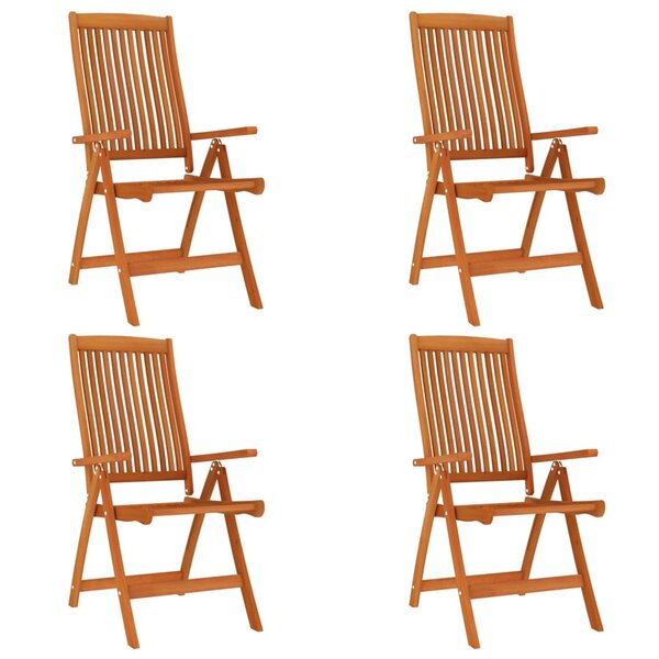 vidaXL Chaises de jardin pliables lot de 4 Bois d'eucalyptus massif