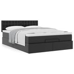 VidaXL Cadre de lit ottoman avec matelas noir 140x190 cm similicuir
