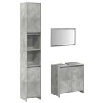vidaXL Ensemble de meubles de salle de bain 3 Pièces gris béton