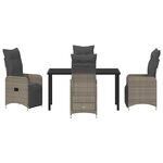 vidaXL Ensemble de jardin 5 pièces avec coussins en polyrotin gris