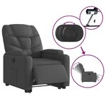 vidaXL Fauteuil inclinable électrique gris foncé tissu