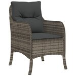 vidaXL Ensemble à manger de jardin 5 Pièces coussins gris résine tressée