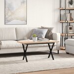 vidaXL Table basse cadre en X 100x50x45 5 cm bois de pin massif acier
