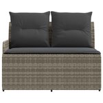 vidaXL 2 pc Sofa de jardin avec accoudoirs et sofa d'angle Rotin PE