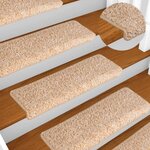 vidaXL Tapis d'escalier 30 pièces 65 x 21 x 4 cm Bordure rectangulaire dorée