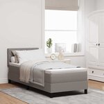 vidaXL Lit à ressorts avec matelas et lumière LED taupe 80x200 cm tissu