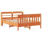 vidaXL Cadre de lit sans matelas cire marron 120x200cm bois pin massif
