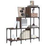 vidaXL Bibliothèque chêne marron 92x30x102 cm bois ingénierie et métal