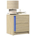 vidaXL Armoire de chevet avec lumières LED chêne sonoma