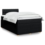 vidaXL Sommier à lattes de lit avec matelas Noir 120x200 cm Tissu