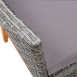 vidaXL Mobilier d'extérieur 7 Pièces résine tressée et bois d'acacia gris
