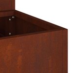 vidaXL Cache-pot de jardin Rouillé 90 x 90 x 35 cm Acier patiné