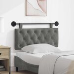 vidaXL Tête de lit suspendue Gris foncé Velours