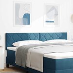 vidaXL Tête de Lit LED Géométrique Bleu foncé 180 cm Velours