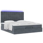 VidaXL Cadre de lit ottoman avec matelas gris foncé 180x200cm velours